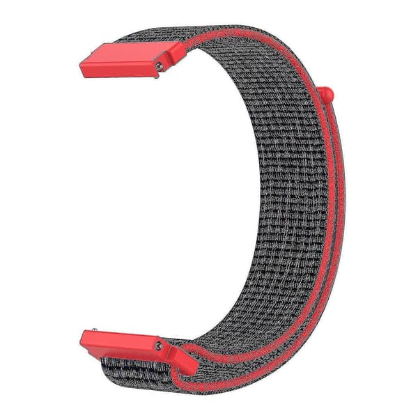 Til Garmin Forerunner 265s / 255s / Venu 2s rem 18mm universel justerbar nylon urrem - orange Black Red