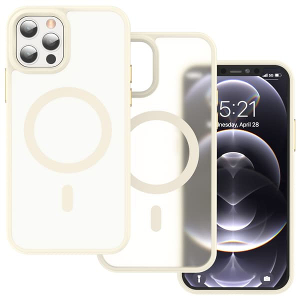 ColorPop Kompatibel med iPhone 12 Pro Max Deksel CH MagSafe Matt Off White 39
