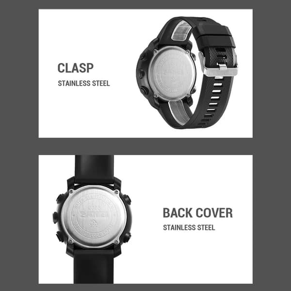 Armbandsur Klockor Utomhussporter 12/24H[BEMS] Black black