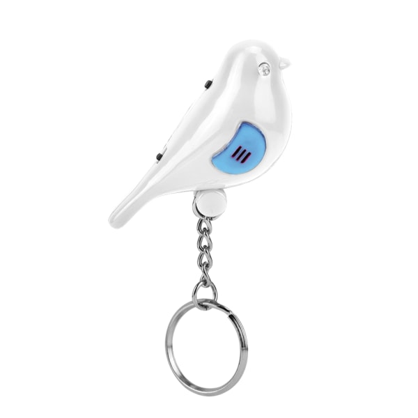 Bird LED Whistle Key Finder Intelligent röststyrning nyckelring med batteri (vit)//+