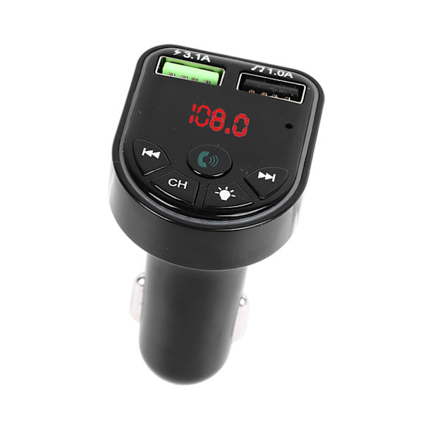 Bluetooth-sändare Inbyggd omgivande ljus Snabbladdning Handsfree-samtal MP3-musikspelare för bilar