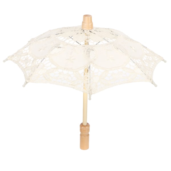 Spetsparaply Parasoll Vintage Bröllopsparaply för fotokostym FesttillbehörS Beige/