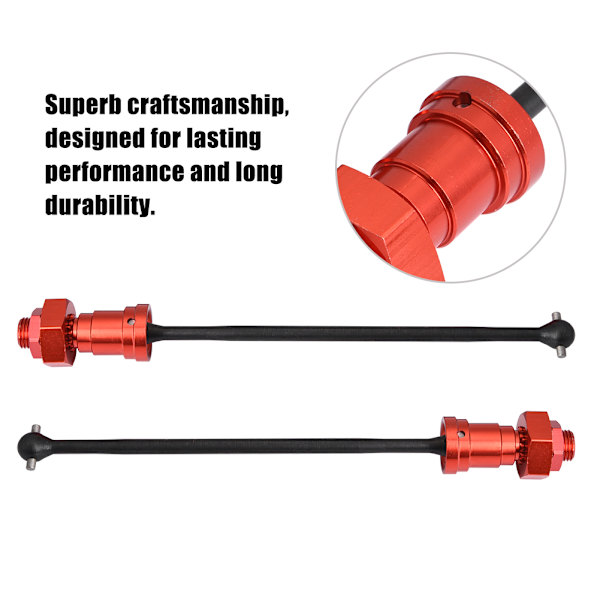 1 par Foran Bak Drivaksel CVD Dogbone Oppgraderingsdel for TRAXXAS XMAXX 1/5 Bil (Rød)