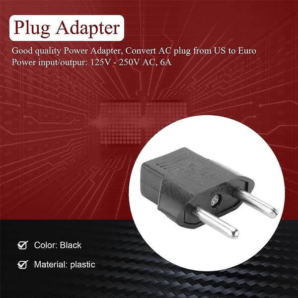 5 stk. USA til EU Euro-pluggomformer Reiseladeradapter AC-strømadapter [BEMS]
