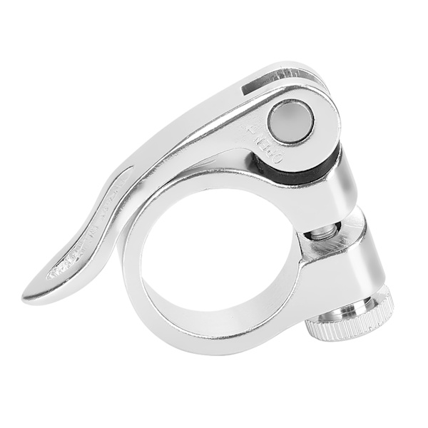 Sadelstolpsklämma för landsvägscykel, terrängcykel, aluminiumlegering, snabbkoppling, silver