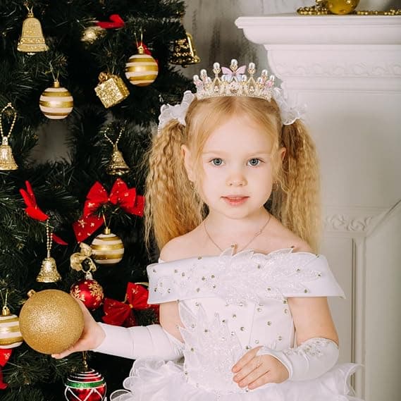 Tiara til piger Krystal Tiara Perleprinsessekrone til piger Håndlavede sommerfugleperletiaraer til børn 5-16 år Gaver