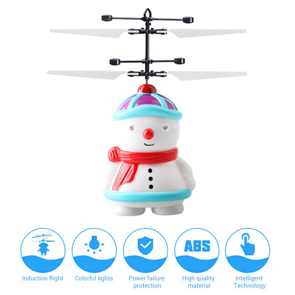 BEMSYM-Snowman Induksjonsfly USB Oppladbart Snowman Flying Toy Snowman Helikopter