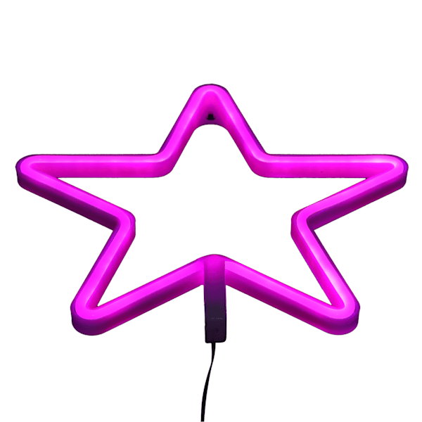 Stjerneformet LED-lys Neon-skilt Neonlys for bursdagsfest Stue USB/Batteridrevet Rosa