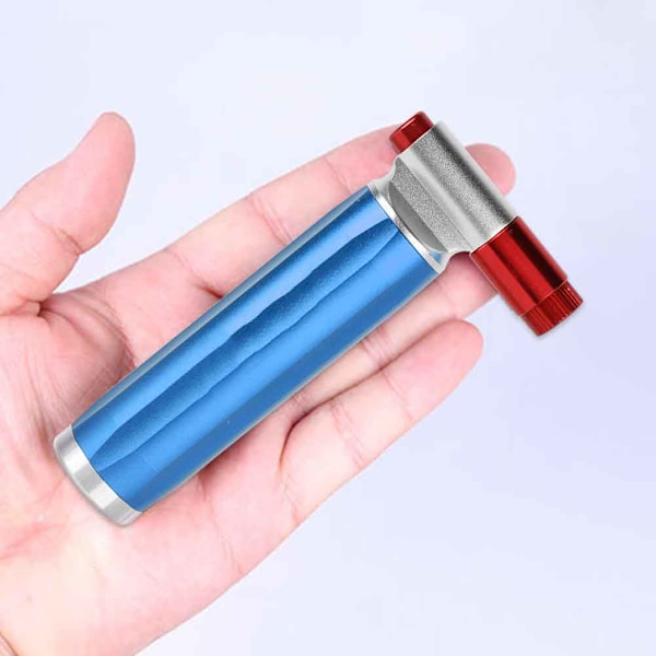 Mini Manuell Bærbar Aluminiums Nødinflatorpumpe for Sykkel (Blå)