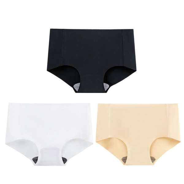 3 stk Sømløst undertøj til kvinder Elastik Komfortabelt åndbart bomuldsskridt Sømløst undertøj Farve blandet XL (EU størrelse M, vægt 27g)