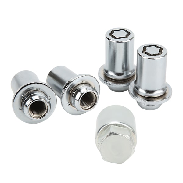 5 st/set Nickel krom hjullåssats Däck Stöldskyddsdesign Fordonsdelar 00276-00901