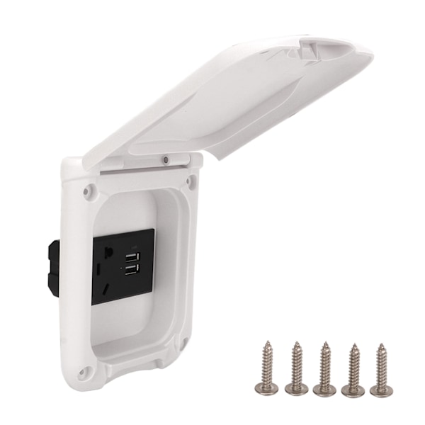 RV Power Outlet Box Multifunktionell ABS magnetisk lock IP44 Vattentät utomhus elkontaktpanel