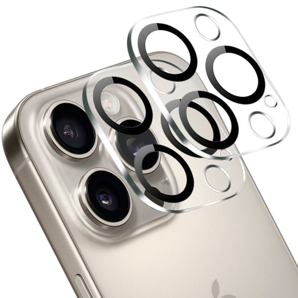 【BEMS】[2-Pack] Compatible with iPhone 15 Pro Max Tempered Glass Lens Protector - Camera Compatible Protection, Anti-Scratch