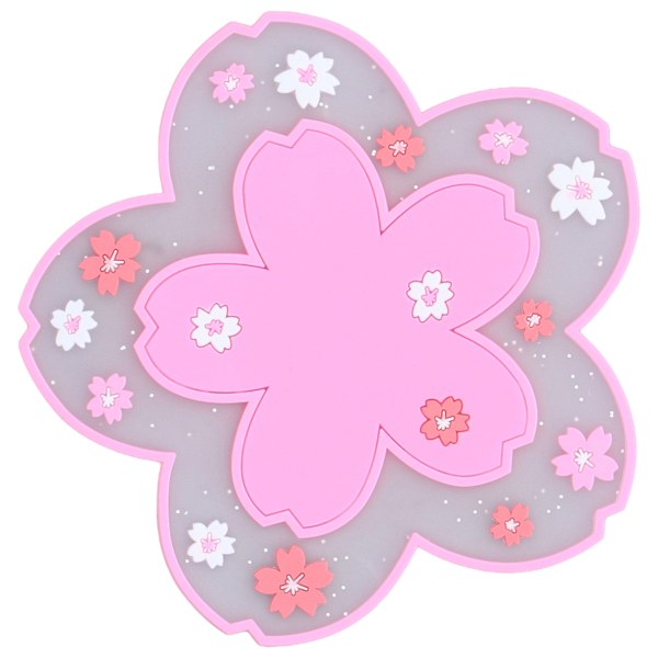 Vaaleanpunaiset Sakura-alustat - 4,5 tuumaa - Lämpöeristys - Kestävä - Liukumaton - Elegantti tyyli - Kuppeille ja laseille
