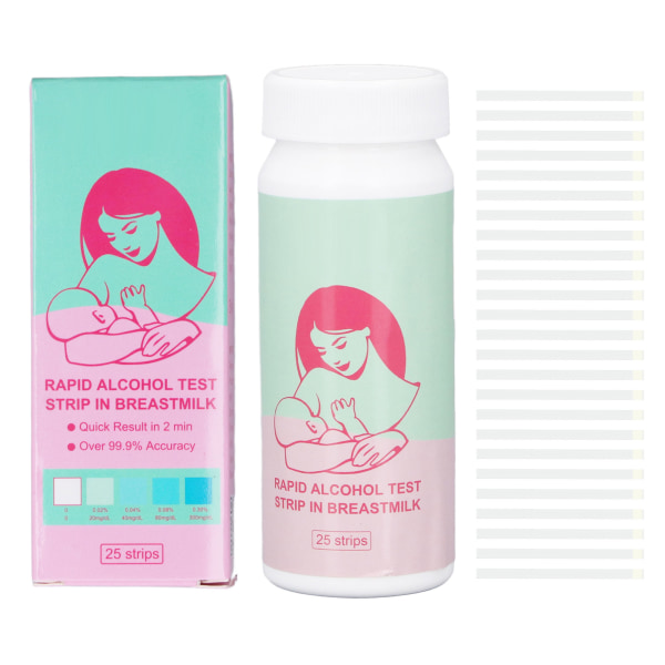 25 stk modermælksteststrimler Nøjagtige hurtige modermælksdetektionsstrimler med flaske til mor