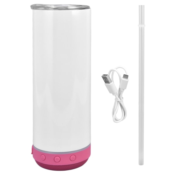 Bærbar Bluetooth-høyttalerkopp - 20oz Rustfritt Stål Sublimering Musikk Isolerte Flaske (Rød)