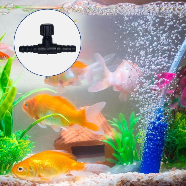 20 stycken akvarieluftkontrollventiler, akvarieluftventiler i plast, akvarieluftventil, luftpumpanslutningar för 4 mm ID luftslang (svart)