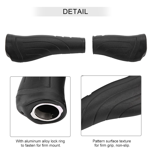 Plastiske korte og lange styrehåndtak for sammenleggbar sykkel og terrengsykkel (1 x lang + 1 x kort)