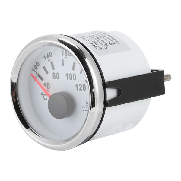 52mm/2 tuuman merimoottorin veden lämpötilamittari 40-120 ℃ lämpötilamittari veneeseen RV Valkoinen kellotaulu Hopeinen kehys
