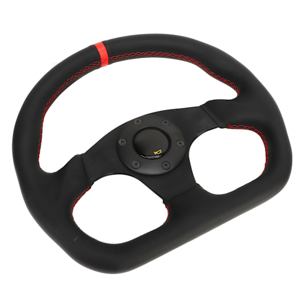 Rattratt D-typ Sport-Ratthjul Svart Ram Läder Universal Passform Drifting Ratthjul Ersättning