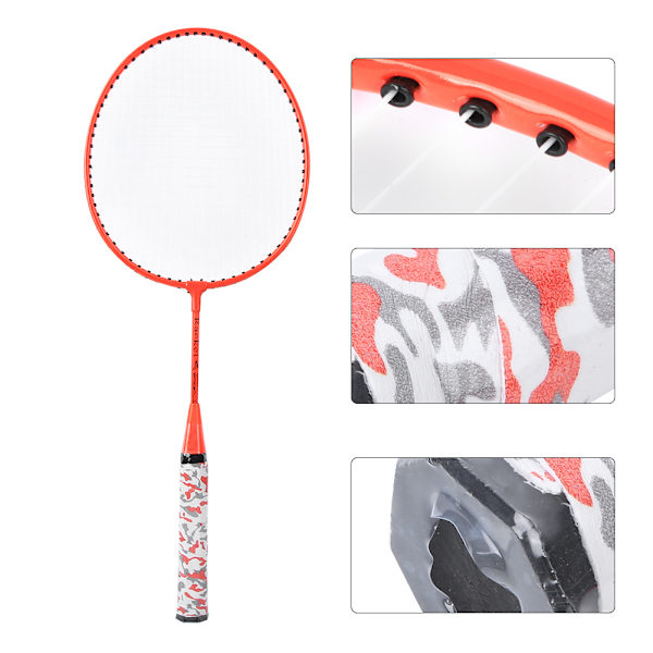 Badmintonracket för barn med 2 bollar Set Utomhus Sport Spel Barn Pojkar Flickor Leksak Fluorescerande Orange