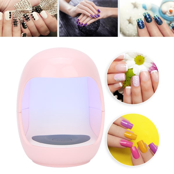Mini USB Single Finger Portable Nail Art Gel Polish torktumlare UV LED härdningslampa Rosa ++/