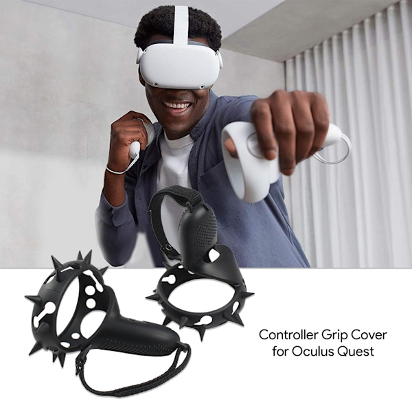 Silikonbeskyttelsesdæksel Kompatibelt med Oculus Quest 2 VR Touch Controller Håndtag Greb Case Silikon Fuld Beskyttelseshylster
