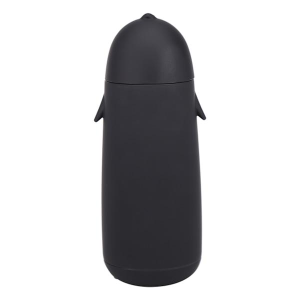Kannettava Pingviini Lasinen Vesi Pullo, 300ML, Kaksoiskerros, Matkakupillinen - Musta