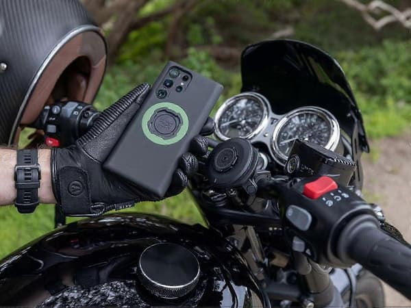 Quad Lock motorsykkelstyrefester Kompatibel med motorsykler Smarttelefonfester musta