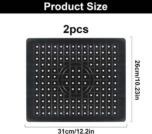 Sett med 2 gummimatter - 31,4 x 26 cm - Sprutbeskyttelse - Vaskematte