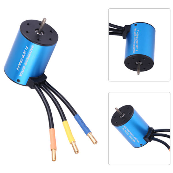 Rcharlance 3650 3900KV Børsteløs Motor RC Combo til 1/10 Fjernstyret Bil (Motor)