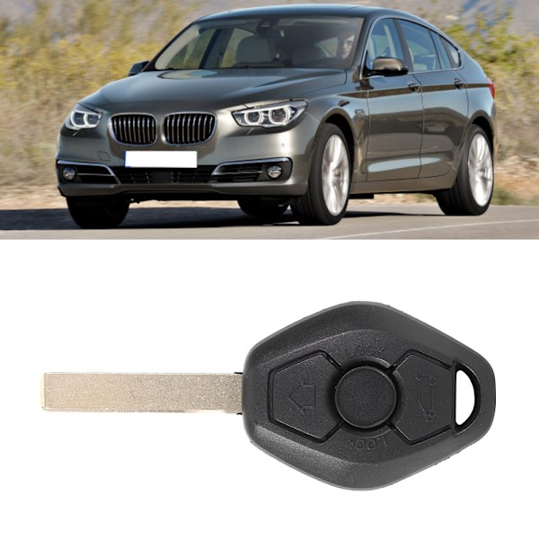 Svart bilnyckel med fjärrkontroll 868Mhz 3 knappar Passar för 3/5-serien