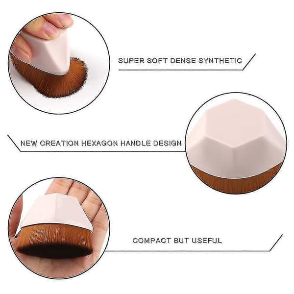 Foundation Makeup Borste Flat Top Kabuki Hexagon Ansiktsrouge Flytande Puder Foundation B