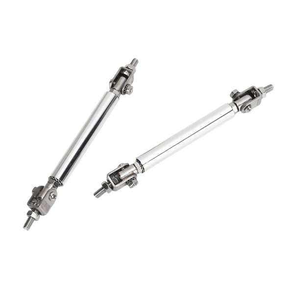 【BEMS】2 st Splitter Strut Stavar 7,5cm Justerbar Bumper Protector Lip Rod Splitter Silver Universal Kompatibel med Bil
