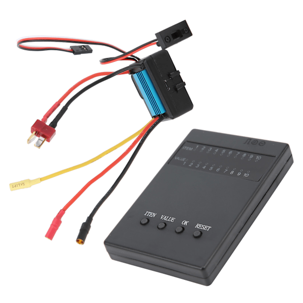 35A Harjaton ESC Sähköinen Nopeussäädin Ohjelmointi Kortti Sopii 1/18 1/16 RC Auto Mallille (Sininen)