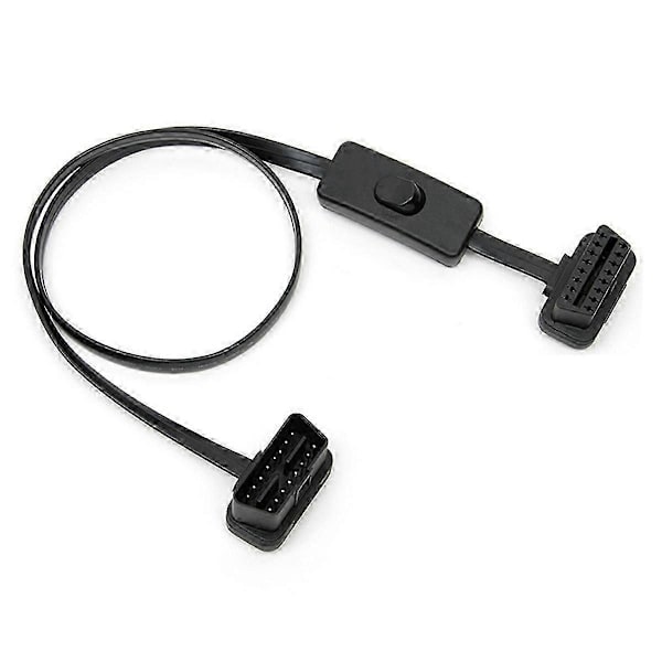 【BEMS】OBD2 Male to Female Right Angle Diagnostic Extension Cable 60CM with Switch OBD Switch Cable Diagnostic Tool-Yvan