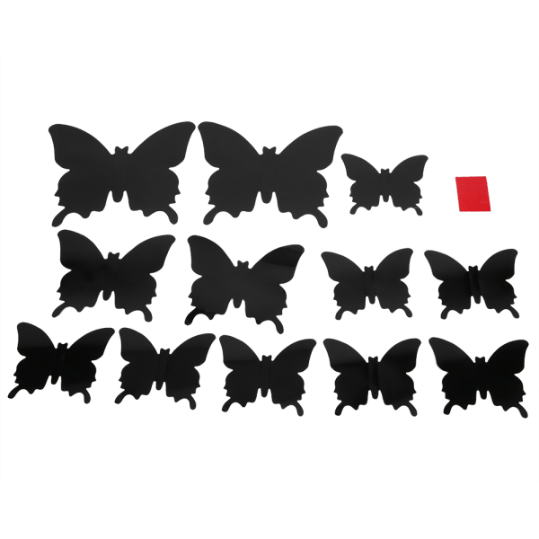 24st/ set Stereoskopisk svarta fjärilar Väggdekal Vardagsrum Prydnad Väggdekal/