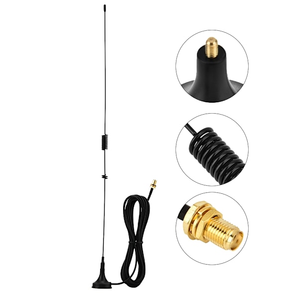 SMA Hun UHF + VHF Magnetisk Bilantenne Passer til Kenwood Baofeng HYT PUXING TYT WOXUN