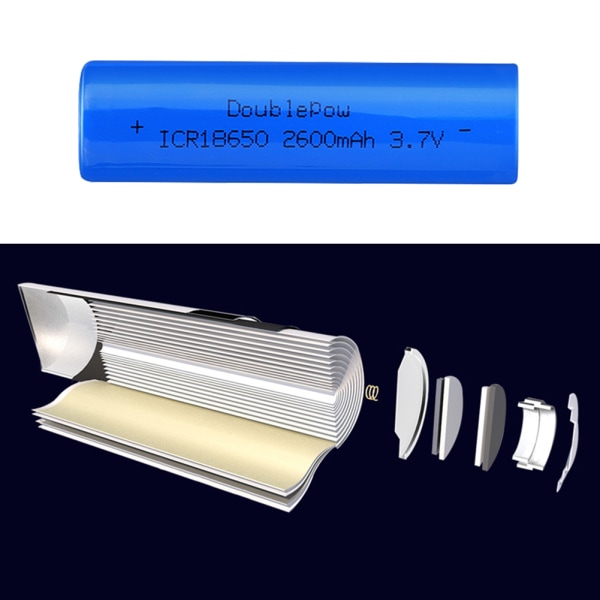 18650 Flat Top-batteri Eksplosionssikkert Lækagesikker Oplades til lommelygteradio Genopladeligt husholdningsbatteri 0,0