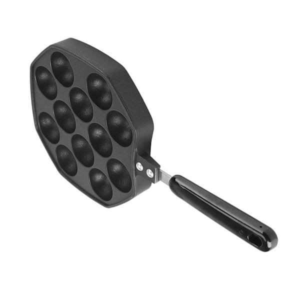 Non-Stick Takoyaki Grillpande - 12 Hulrum, Aluminium Bageform til Oktopusbolle og Pandekagefremstilling