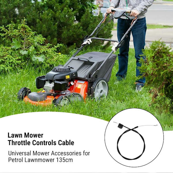 【BEMS】Throttle Cable Compatible with Lawn Mower, Z-Bend on End Engine Zone Control Cable Replacement, Universal Lawn Mower Accessories (135cm)