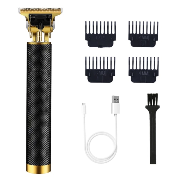 Elektrisk hårklippersett for menn Finklipping Lang utholdenhet Stillegående trådløs hårtrimmer Svart Gull ++/