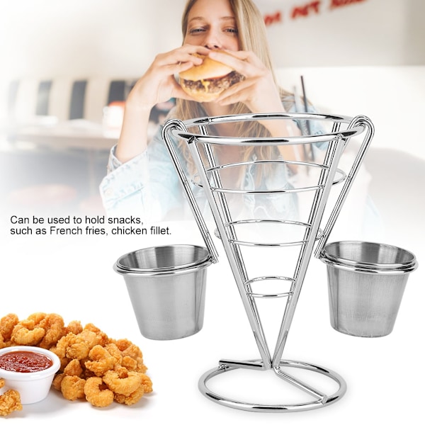 Dubbelkoppsfritösställ för buffékoner Snacksdisplay