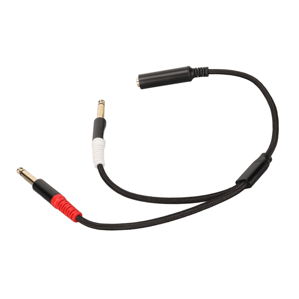 TIMH 1/4 tum Stereo Splitter Y-kabel Guldpläterad plugg Dubbel hane skärmad 6,35 mm hankontakt till dubbel 6,35 mm honkontaktkabel