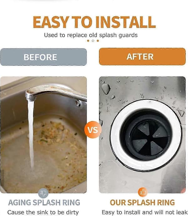 2-pack EPDM-gummi stänkskydd Kompatibel med avfallskvarn Kompatibel med InSinkErator Evolution