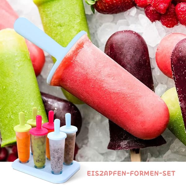 Sæt med 12 ispindeforme med plastikpinde, BPA-fri, små og store ispindeforme