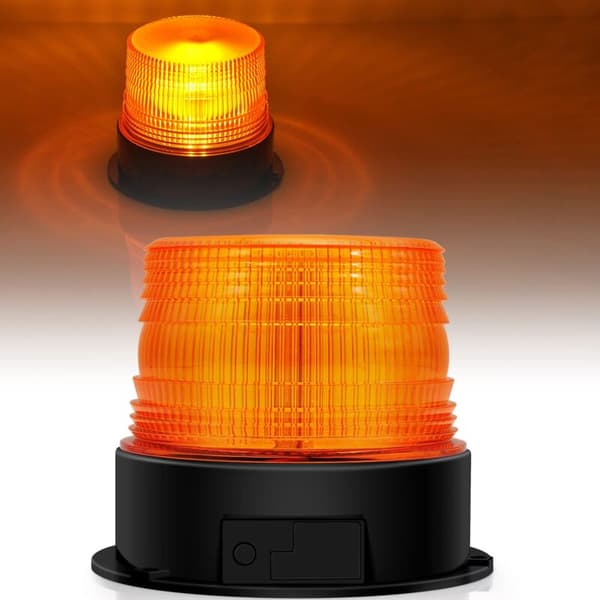 Rechargeable Wireless LED Strobe Light 12V-24V – Orange Strobe Light – Magnetic Base – Up to 8 Hours Battery Life[BEMS]