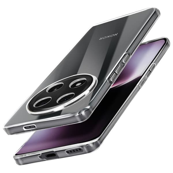 【BEMS】Etui - MAYAXESS - Honor Magic 7 Lite - Blød silikone - Gennemsigtig - Hævede kanter Vit
