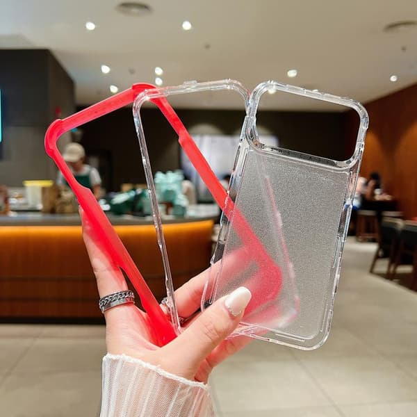 【BEMS】iPhone 17 Pro Max Deksel Transparent Matt TPU Hybrid 3-i-1 Vit