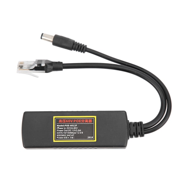 Høytrykks 60V POE-splitter for 10/100M dataoverføring Ethernet for små nettverksenheter